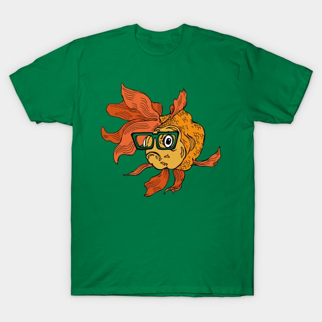 Hipster Goldfish T-Shirt by artfulfreddy